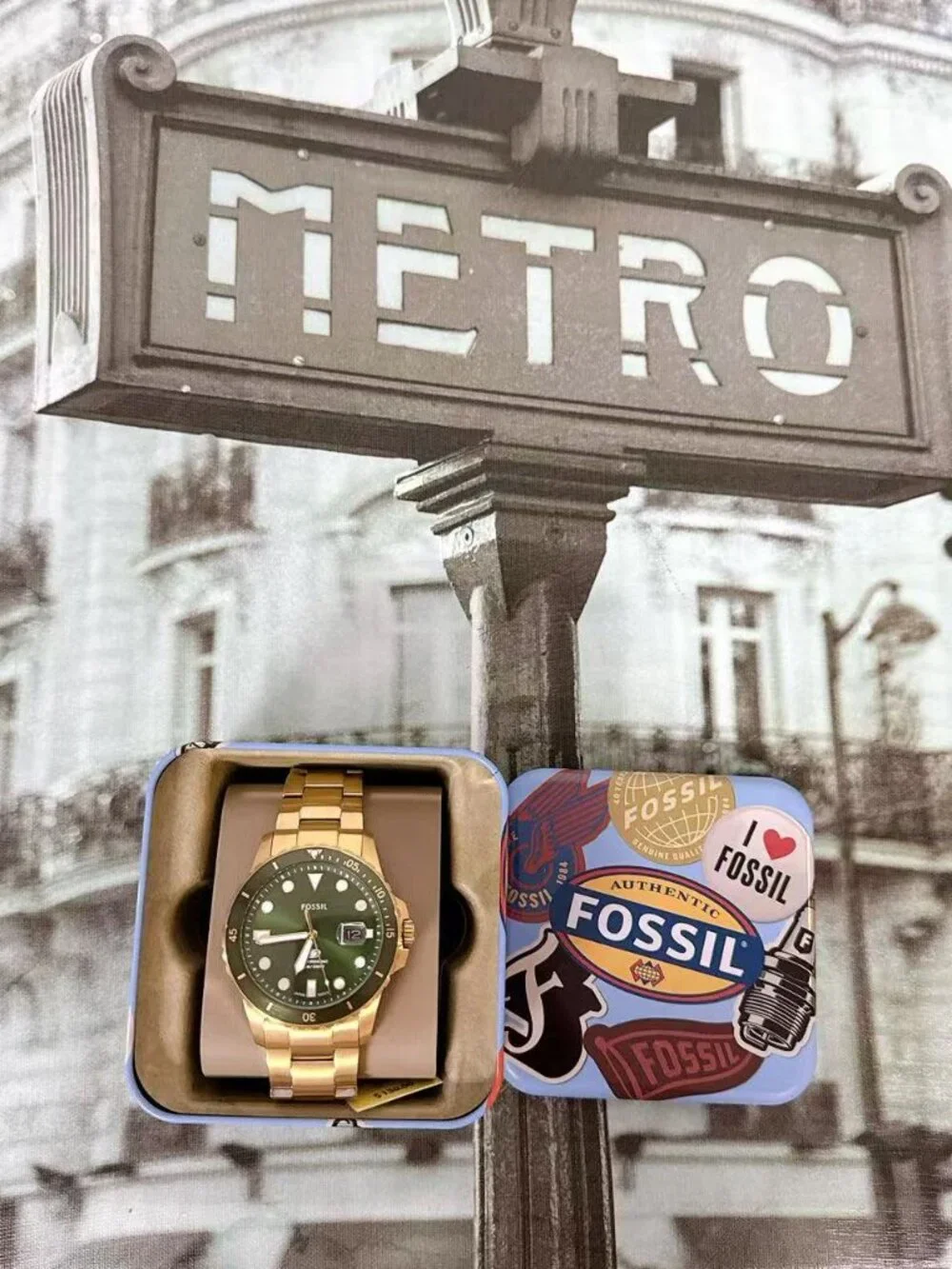 Fossil  FS6030 Men's Gold Stainless Steel Quartz Watch